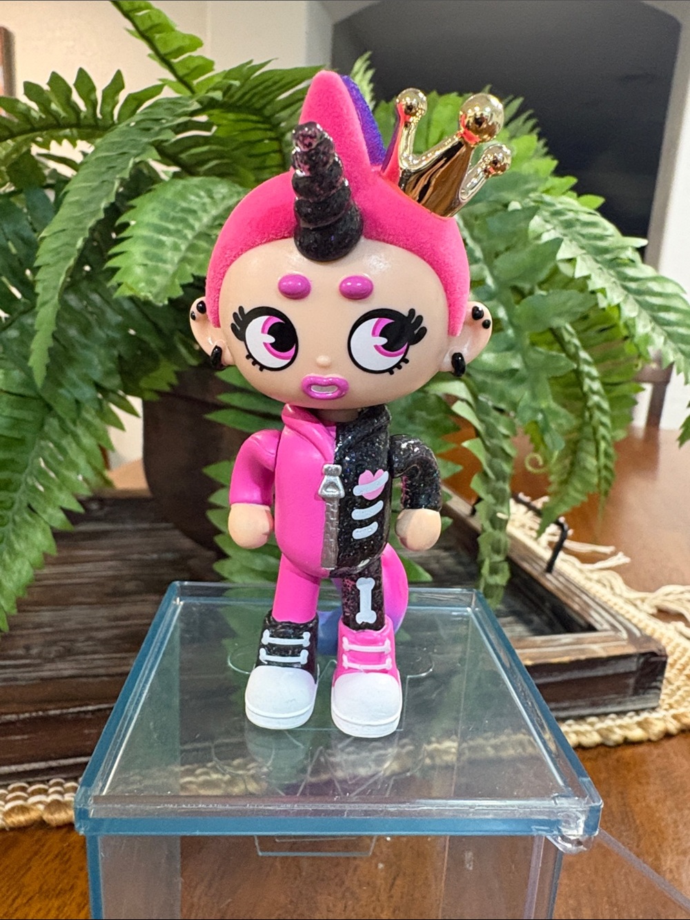 Pink Unicorn Princess Figurine Toy with Gold Crown